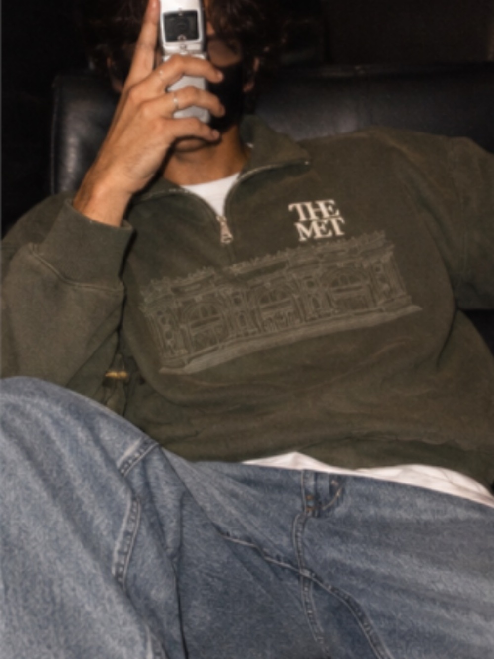Men's M 'The MET' Olive Quarter Zip